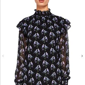 Ted Baker Zabrina Love Birds High Neck Blouse